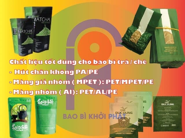 chất liệu bao bì đựng trà chè