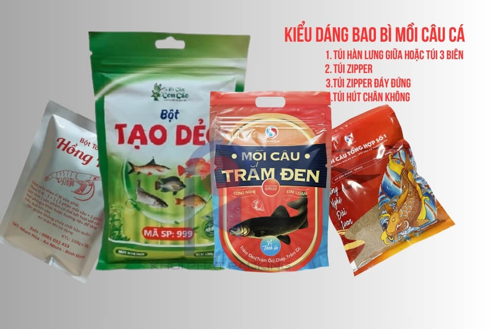 Bao Bì Mồi Câu Cá Cao Cấp – Lựa Chọn Chất Liệu, Kiểu Dáng & Thiết Kế In Ấn Tối Ưu 12 Kiểu dáng bao bì mồi câu cá da dạng