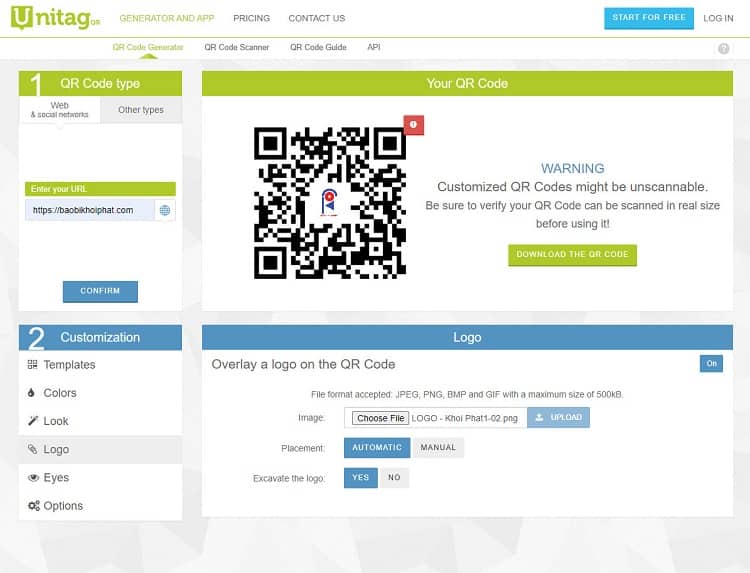 Trang web tạo mã QR miễn phí đẹp