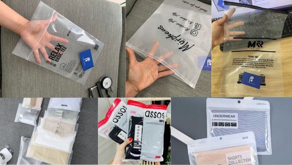 Các loại túi zip đựng quần áo với khóa miết tiện lợi, nhiều kích thước