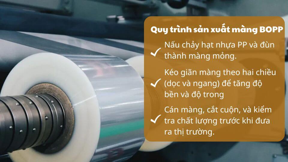 Màng BOPP là gì? Khám phá chất liệu đóng gói phổ biến 2 Quy trình sản xuất BOPP