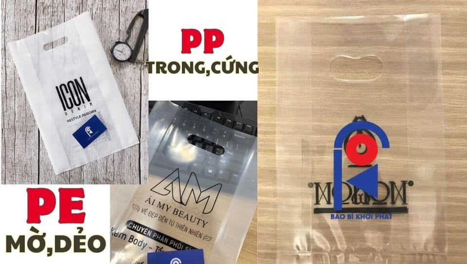 So sánh độ trong và chất liệu của túi PE và túi PP dùng để đựng quần áo