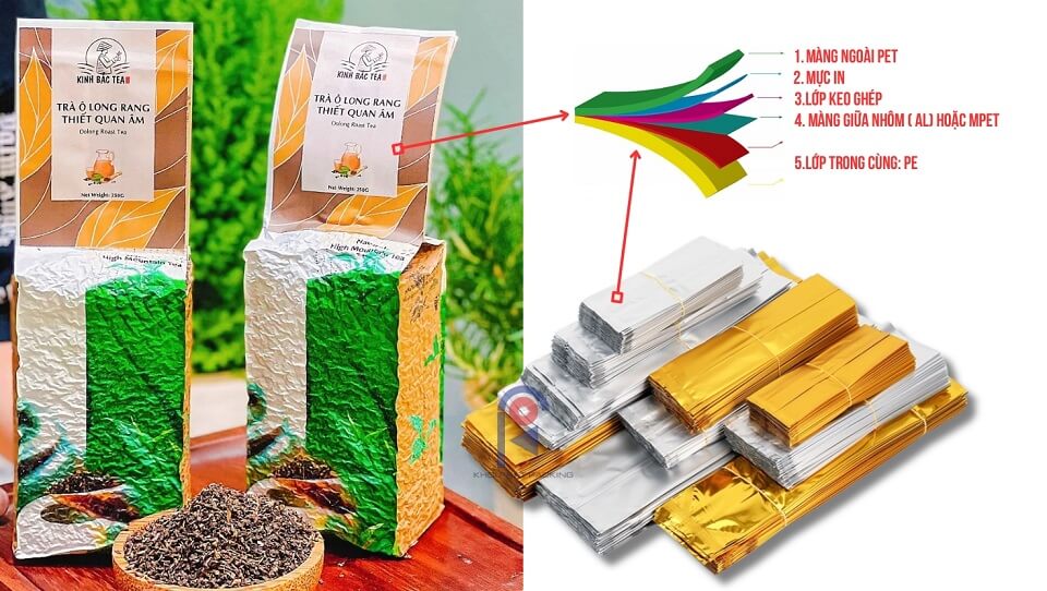Mẫu túi nhôm đựng trà và bao bì màng ghép cao cấp, giữ trọn hương vị trà.