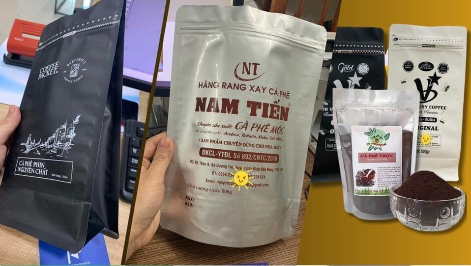 Túi zip đựng cà phê in logo nổi bật tại shop TPHCM