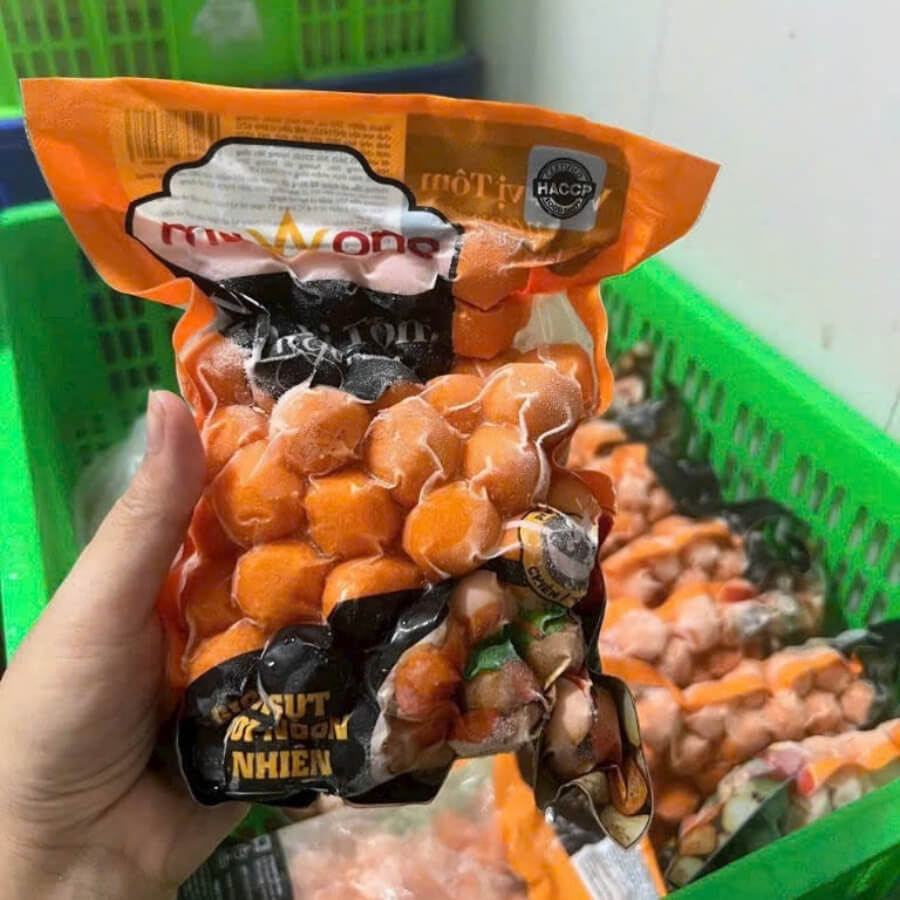 bao bì cá viên chiên in logo sắc nét
