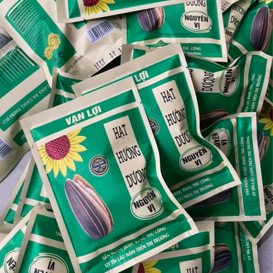 bao bì hạt hướng dương in logo thương hiệu