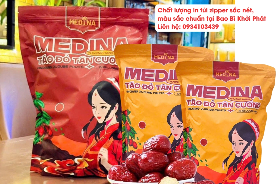 Chất lượng in túi zipper sắc nét, màu sắc chuẩn tại Bao Bì Khởi Phát.