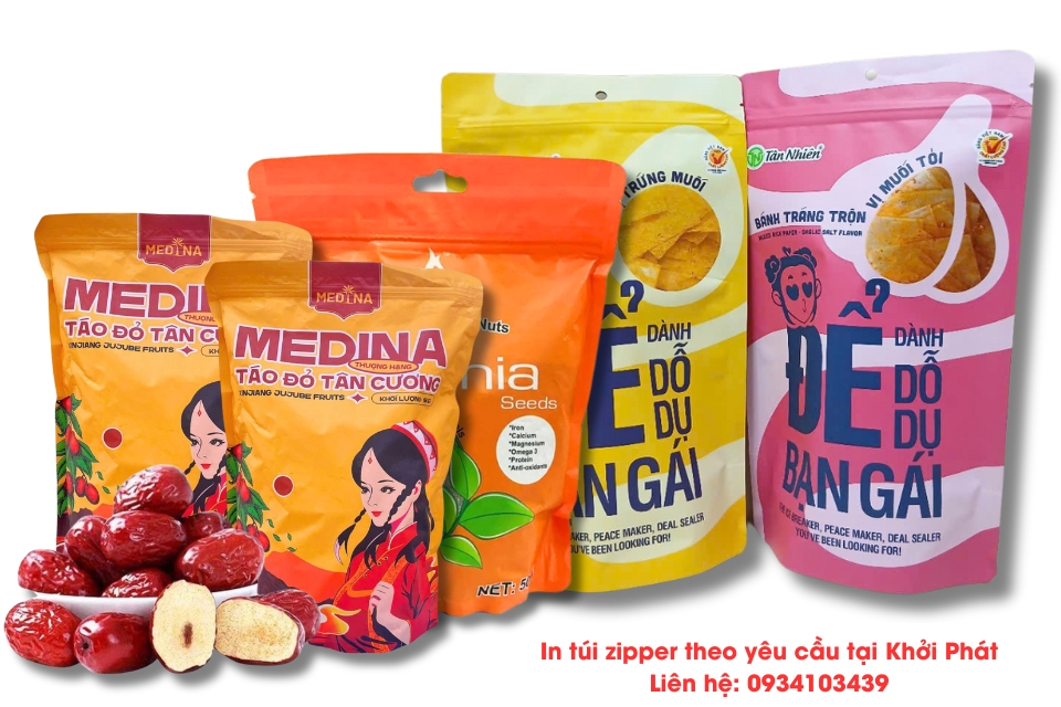 Dịch vụ in túi zipper theo yêu cầu chuyên nghiệp tại Bao Bì Khởi Phát TP.HCM