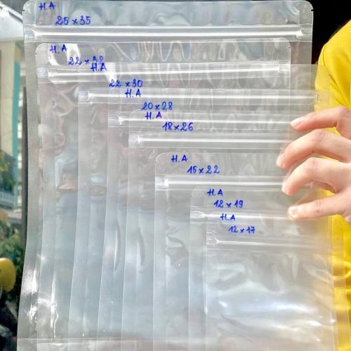 Kích thước túi zipper 2 mặt trong