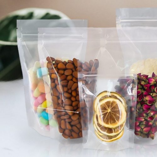 Túi zipper đáy đứng trong suốt đựng hạt